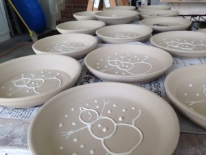 Snowman Plates to celebrate the Summer Solstice
